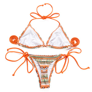 I-Glam Brazilian Thong Bikini  iGlam Beaufitul Print Style