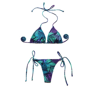 I-Glam Swimwear Brazilian Thong Bikin Set Leaf Beach Wear Swimsuit