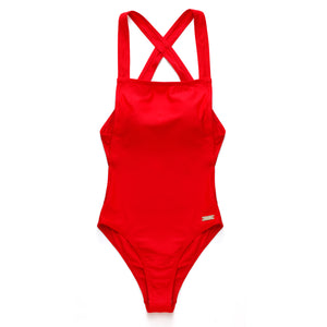 I-Glam One Piece High Cut Bathing Suit Red