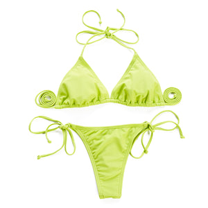 I-Glam Brazilian Thong String Bikini Yellow
