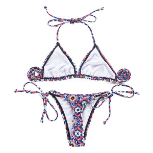I-Glam Brazilian Thong Bikini No Padding  Colorful Print