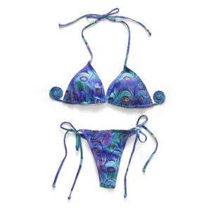 I-Glam Brazilian String Bikini  Peacock Print