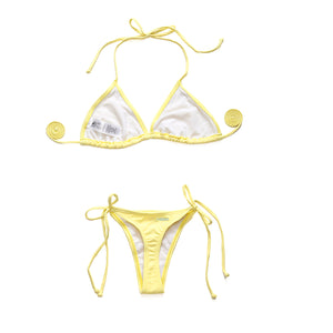 I-Glam String Thong Brazilian Light Yellow Bikini
