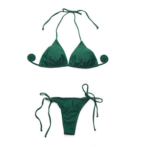 I-Glam Brazilian Thong Bottom String Bikini Emerald Green