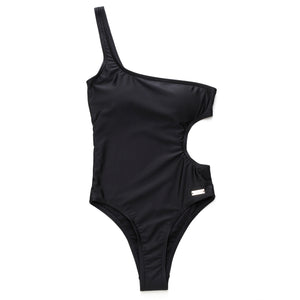 i-Glam Side Cut Out One Piece Swimsuit Black