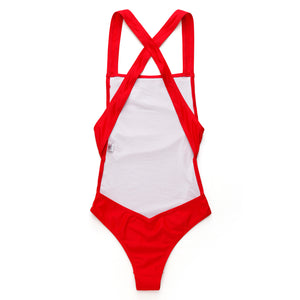 I-Glam One Piece High Cut Bathing Suit Red