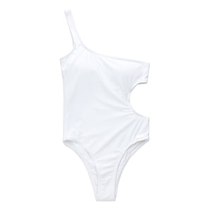 I-Glam Side Cut Out One Piece Swimsuit White